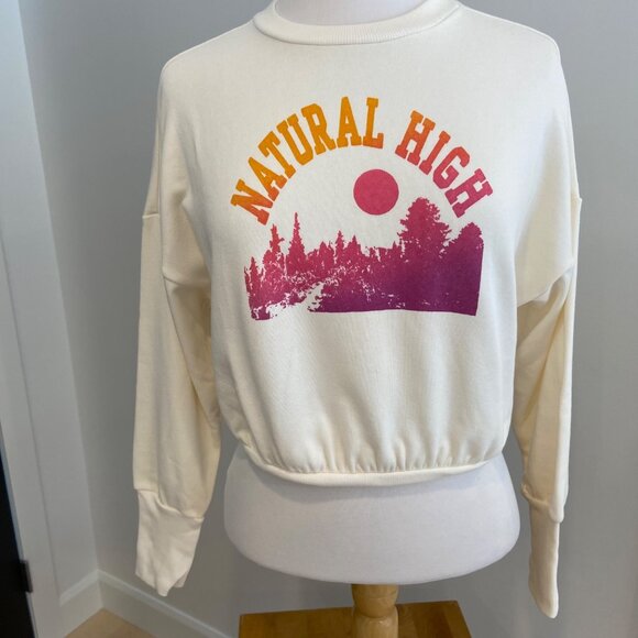 Old Navy Womens small Natural High Graphic Pullover Sweatshirt Long Sleeves - Picture 5 of 9